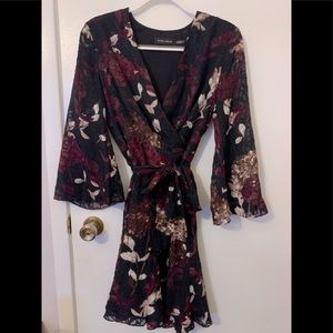 Ivanka Trump Black Floral Dress with Tie